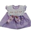 Vestido con accesorios para niña morado con blanco con zapatitos