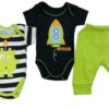 Set de 3 piezas para niño: pañalero, playera, pantalón "Space"
