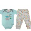 Set de 2 piezas pañalero y pantalón animalitos cute