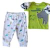 Set de 3 piezas playera, pantalón, y zapatitos de tela rinoceronte